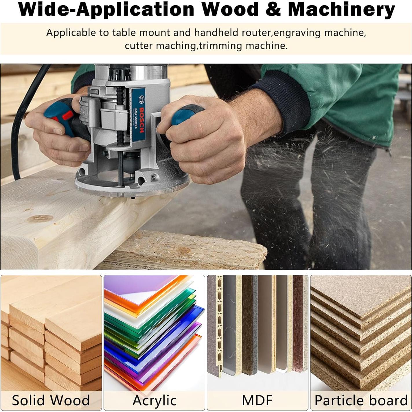 Juego de Brocas de Router Feanron 6 Pcs Carburo 1/4"