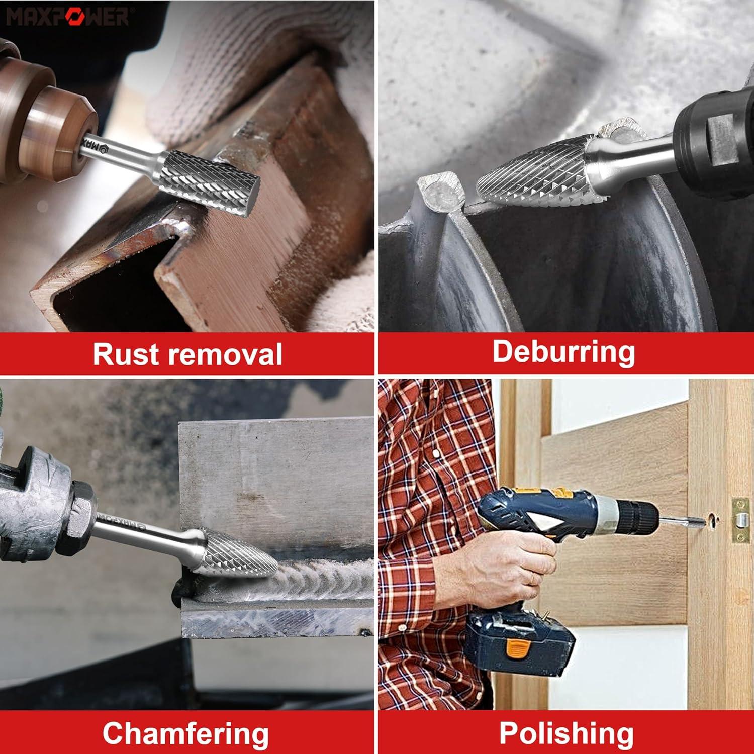 Juego de Fresas de Carburo MAXPOWER 3 Piezas 6.35 mm