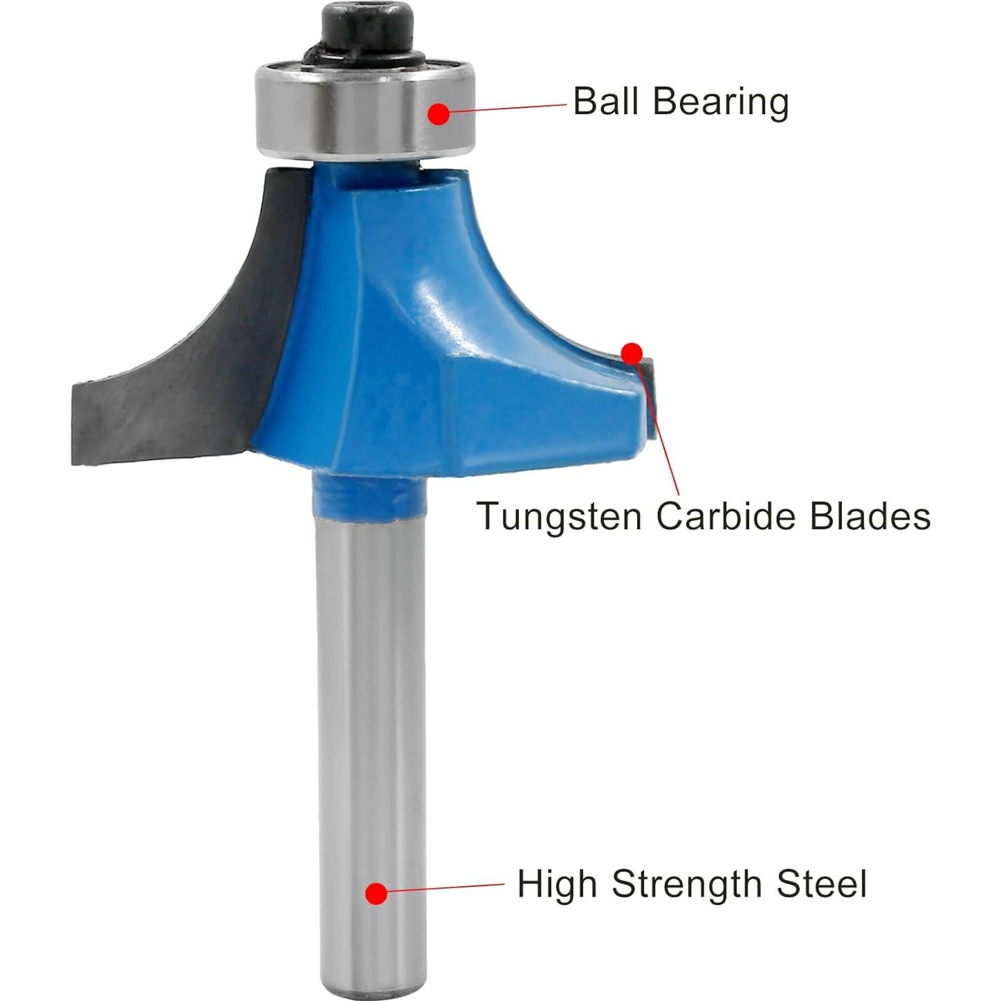 Fresa de Redondeo LDEXIN 22.23mm Vástago 6.35mm Azul