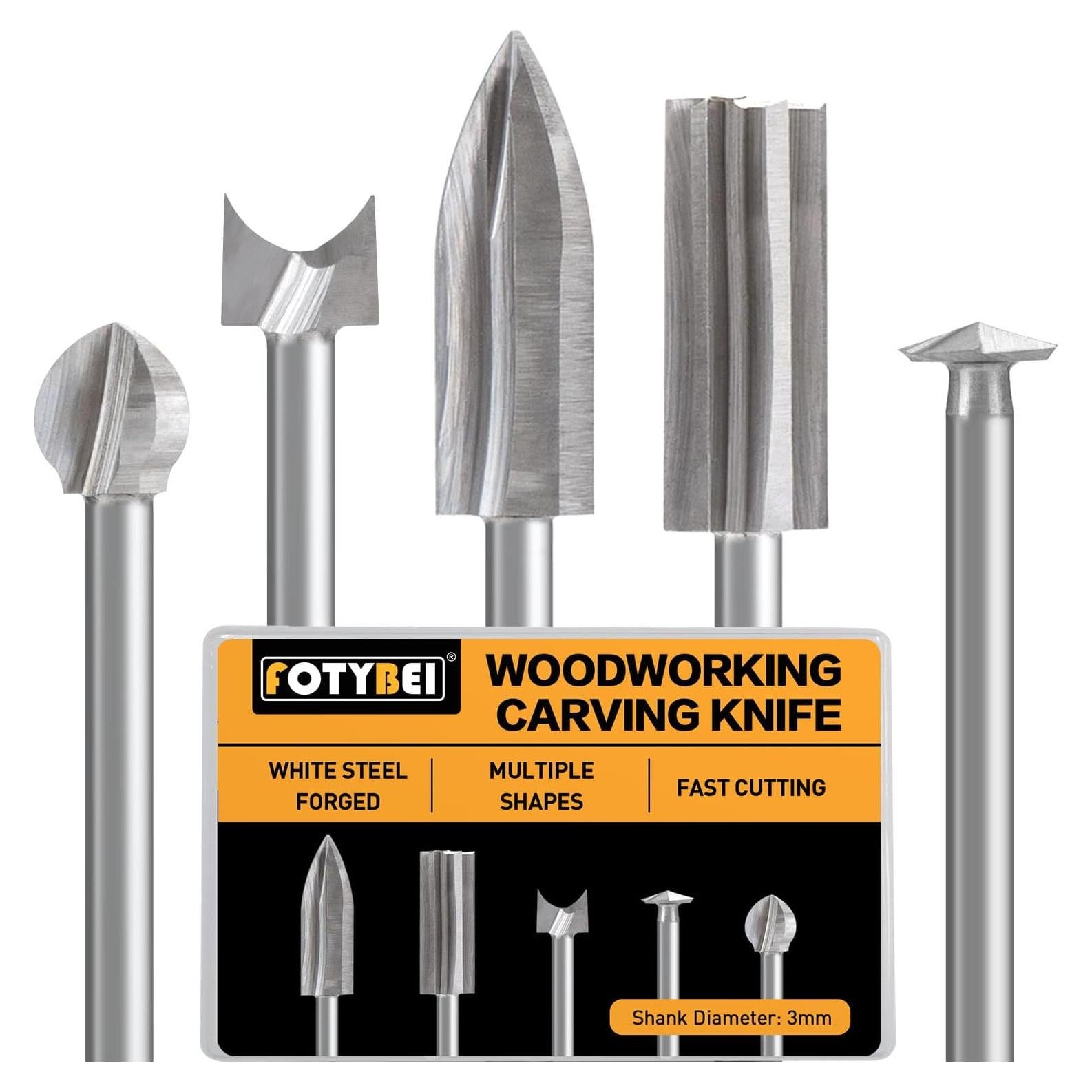 Juego de Brocas para Tallado en Madera FOTYBEI 5 Piezas 3mm