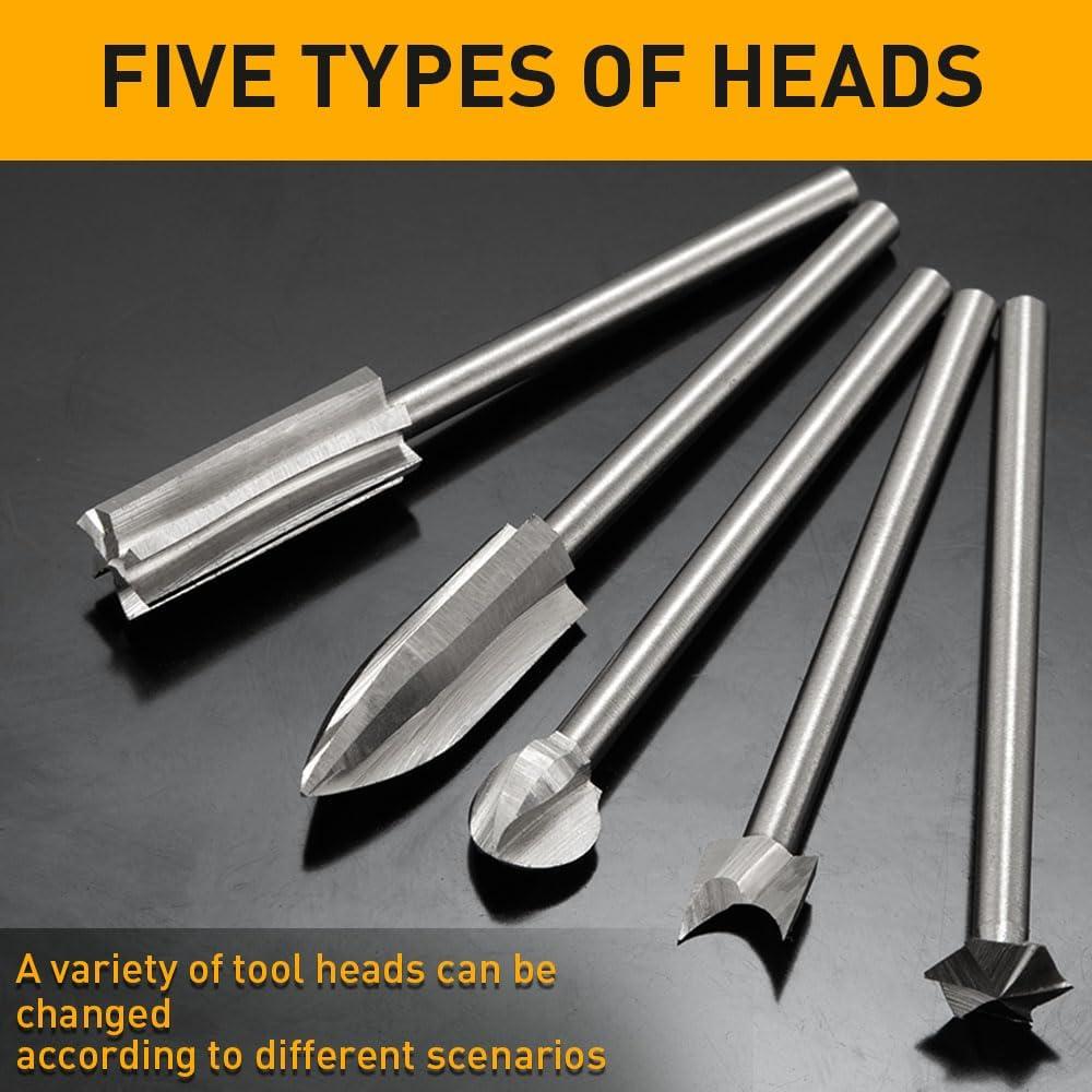 Juego de Brocas para Tallado en Madera FOTYBEI 5 Piezas 3mm