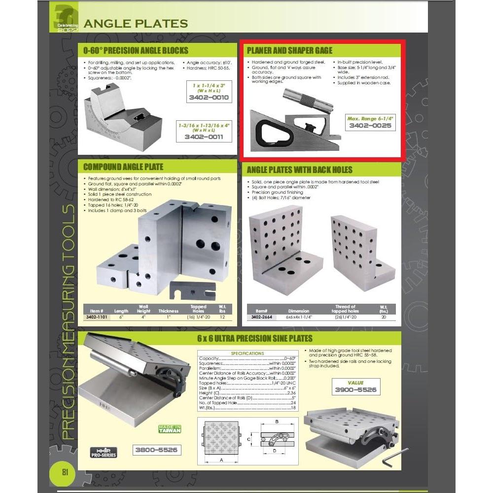 Medidor de Planos y Formas HHIP 3402-0025 15.88 cm