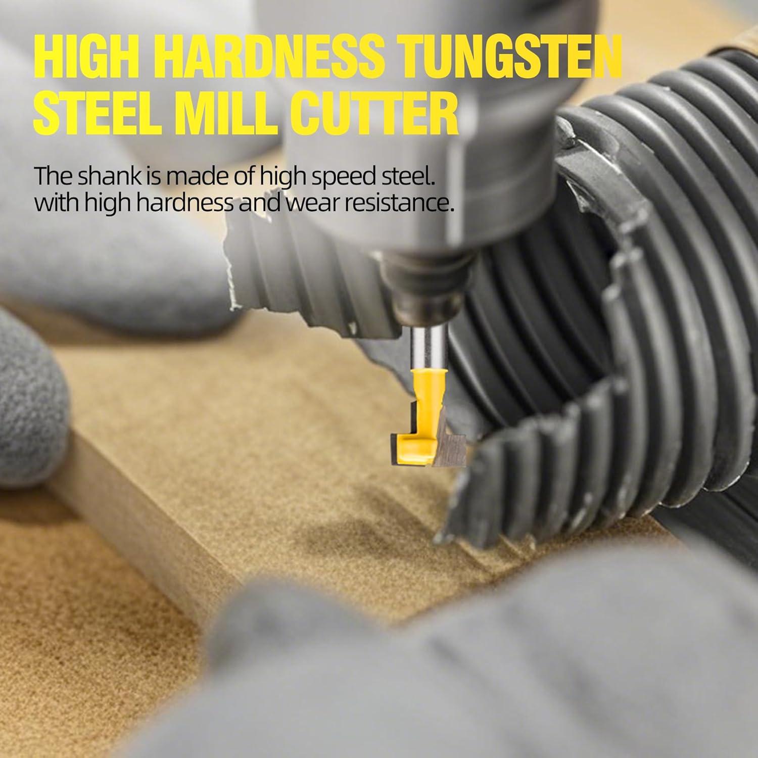 Broca de Router HUHAO 1/2" Eje T-Cortador para Carpintería