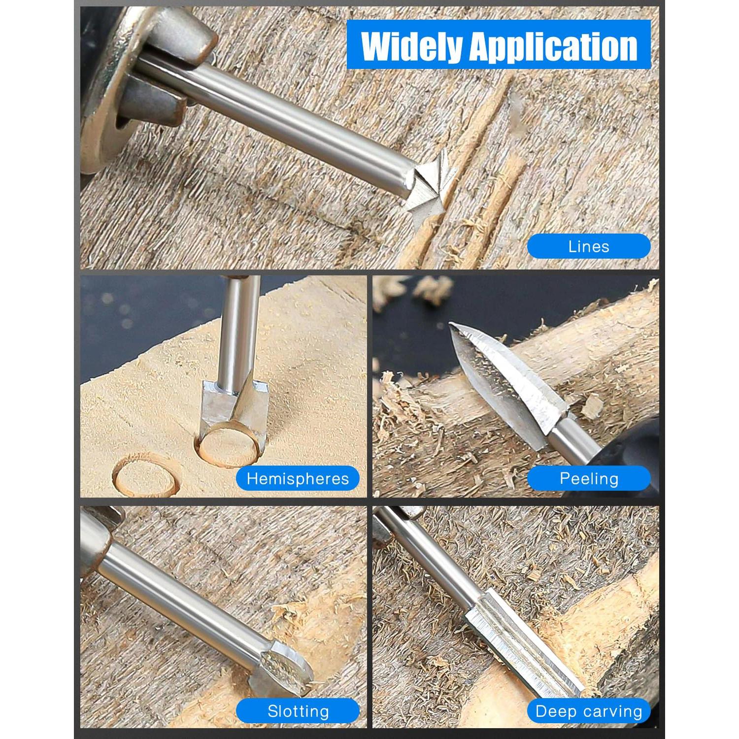 Juego de 10 Brocas para Tallado en Madera Dremel 3.18 mm