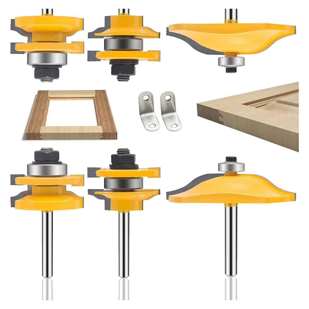 Juego de 3 Bits de Router LEATBUY 1/4" Carburo RG-7
