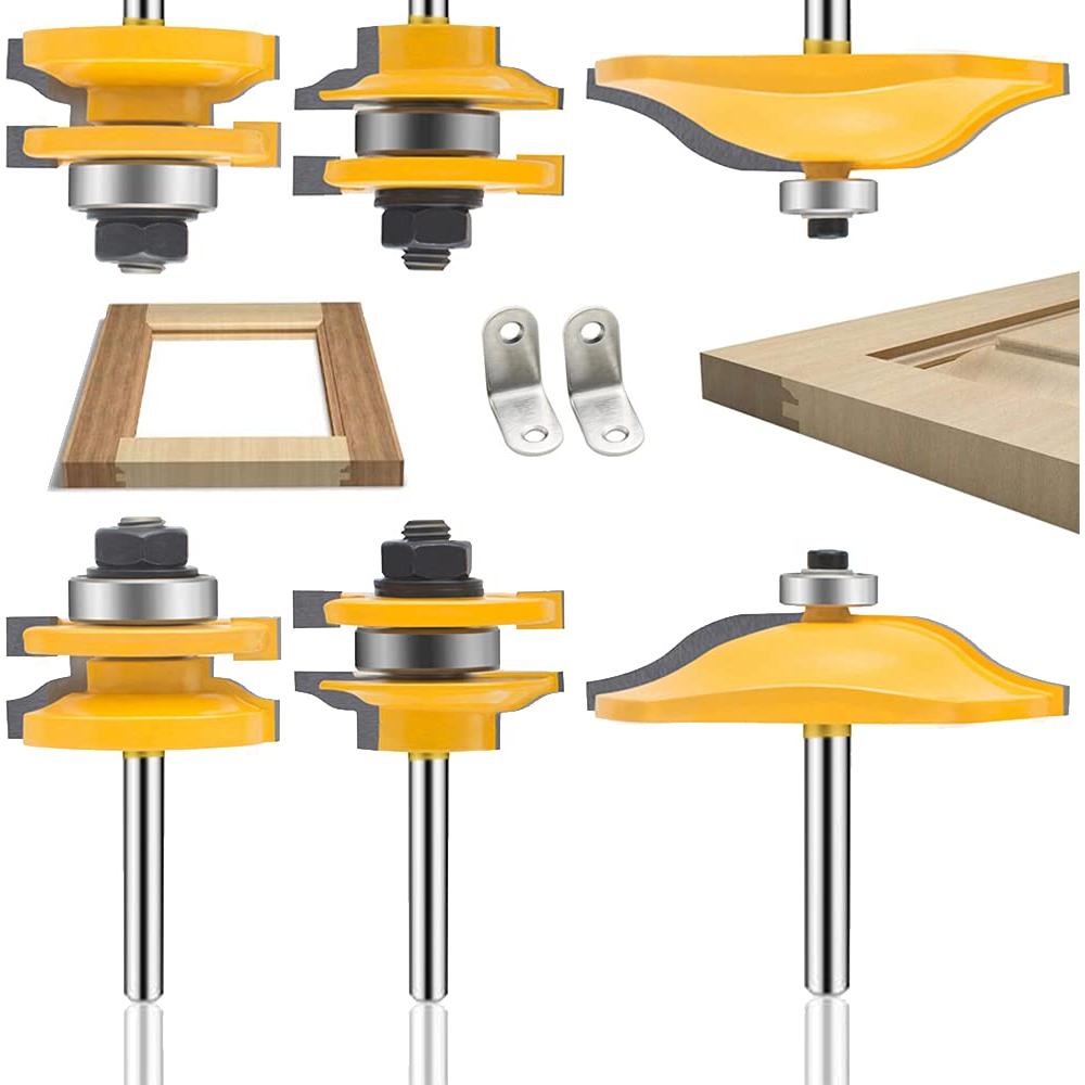 Juego de 3 Bits de Router LEATBUY 1/4" Carburo RG-7