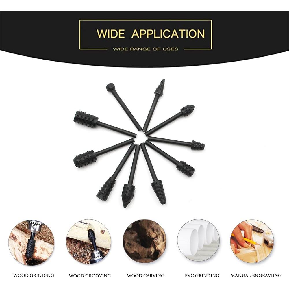 Set de 10 Bits de Carving Uayeatye para Carpintería 3mm