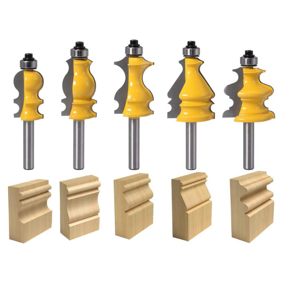 Juego de Brocas de Router TAIWAIN 6 mm 5 Piezas para Carpintería