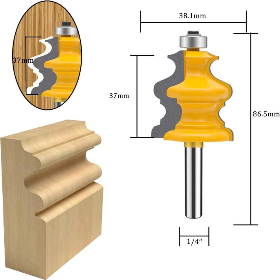 Juego de Brocas de Router TAIWAIN 6 mm 5 Piezas para Carpintería