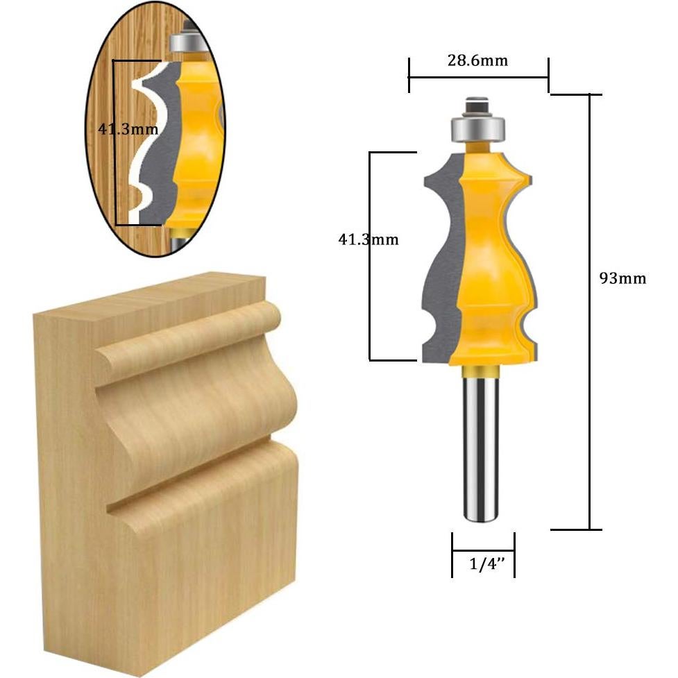 Juego de Brocas de Router TAIWAIN 6 mm 5 Piezas para Carpintería