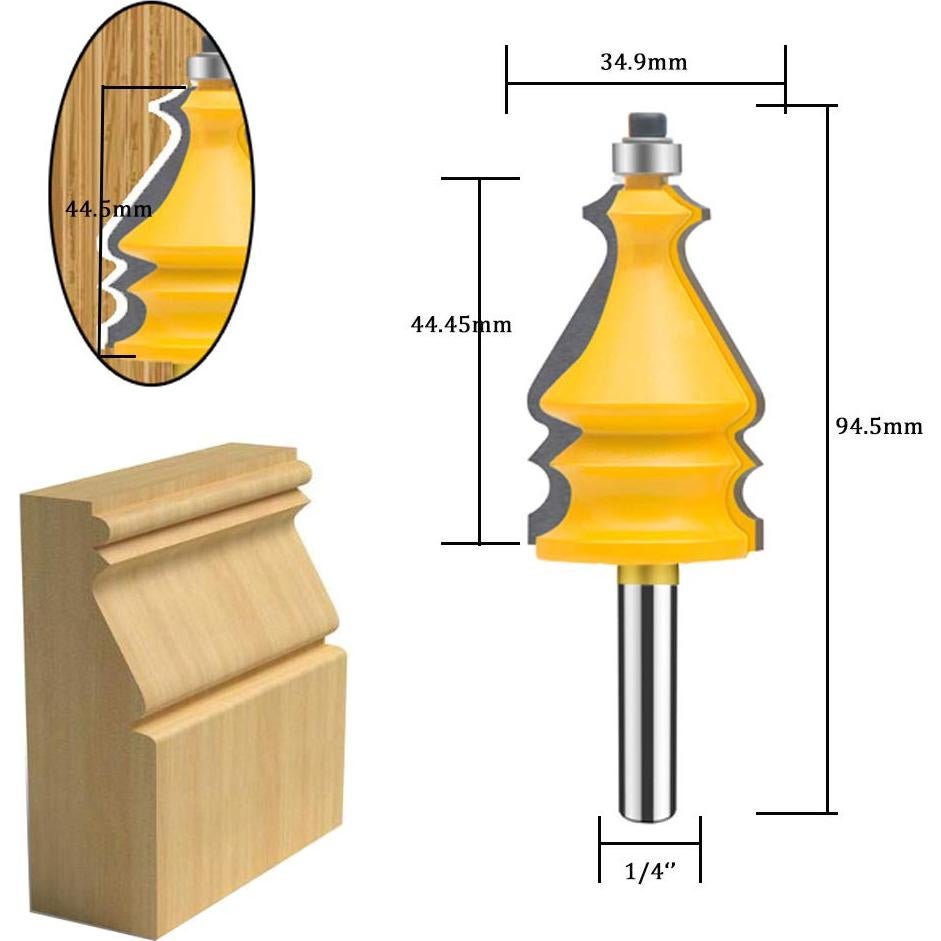 Juego de Brocas de Router TAIWAIN 6 mm 5 Piezas para Carpintería