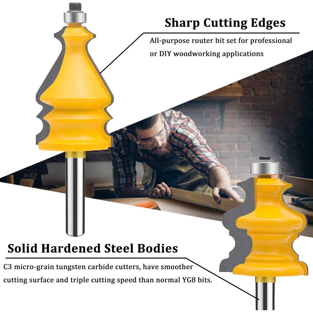 Juego de Brocas de Router TAIWAIN 6 mm 5 Piezas para Carpintería