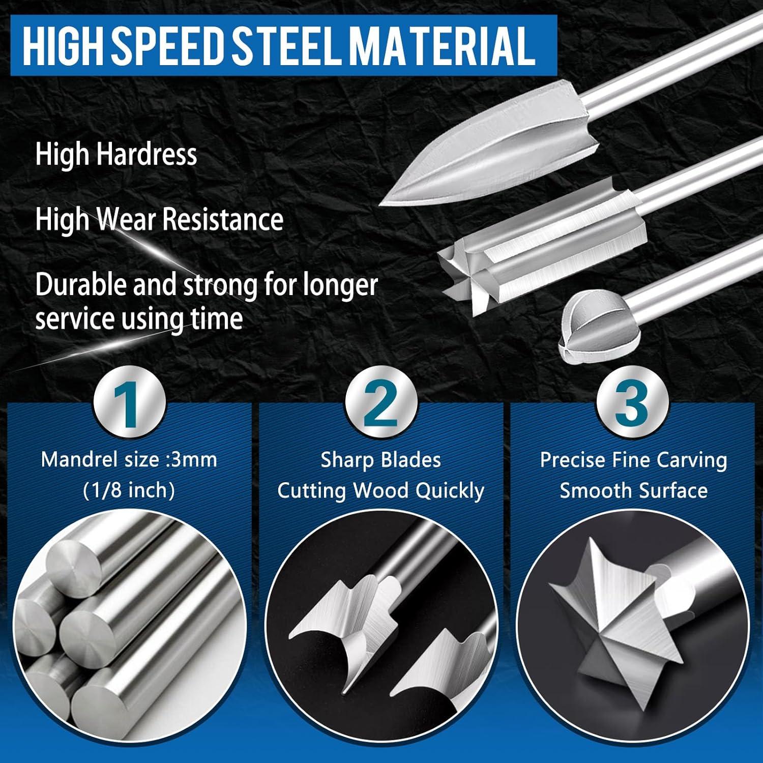 Juego de Bits de Tallado en Madera Dremel 6 Piezas 3 mm