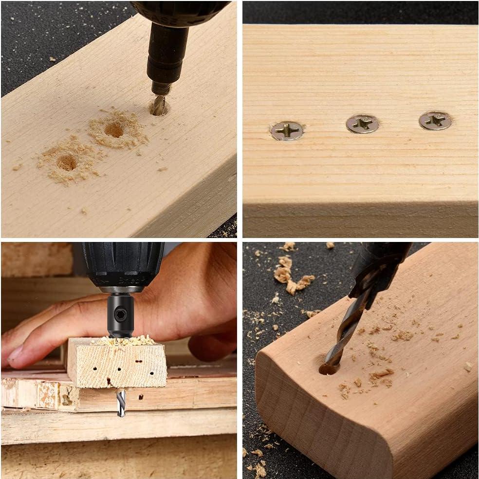 Juego de Brocas Avellanadas YURINWOO 5 Pcs 1/4" Hexagonal