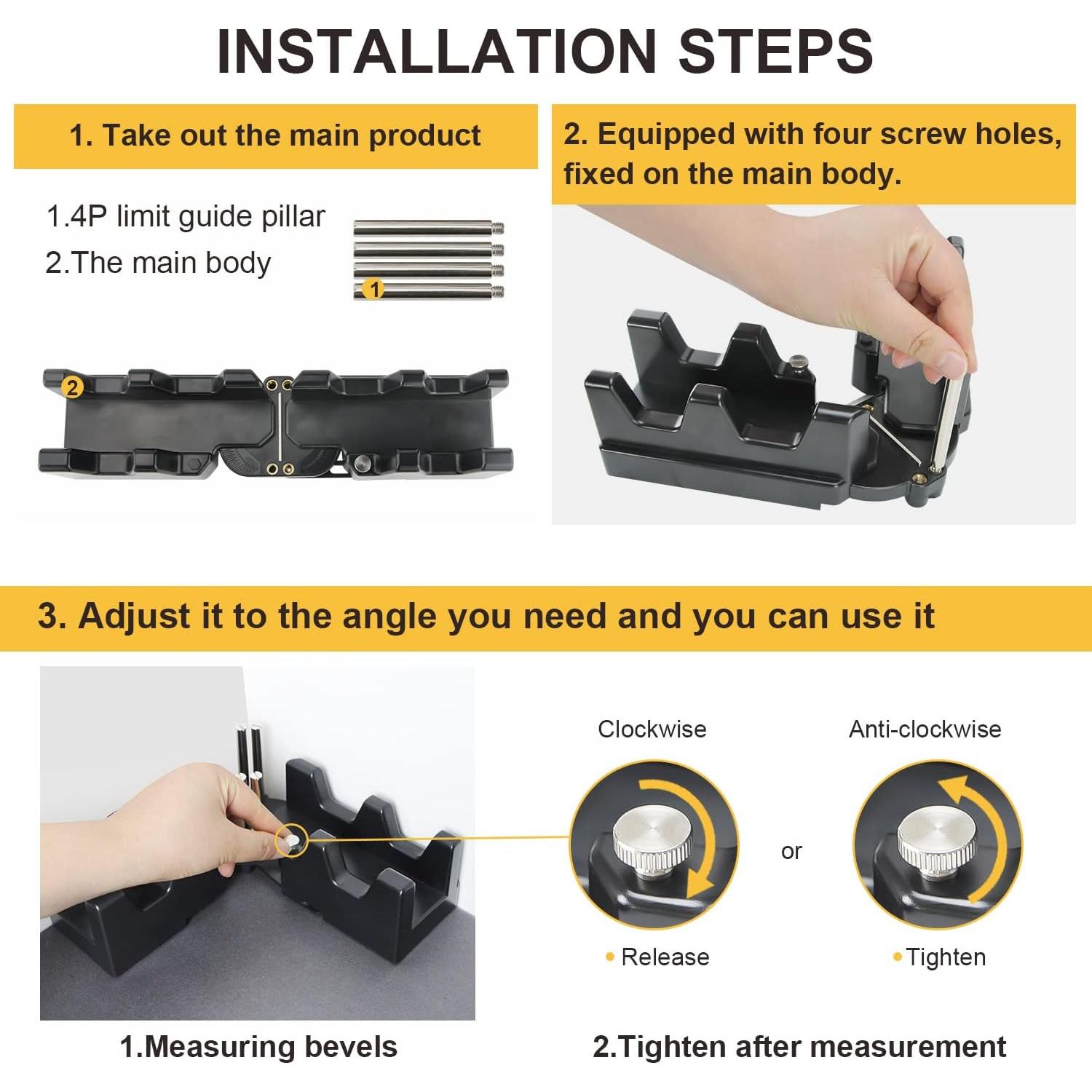 Herramienta de Corte y Medición de Inglete 2-en-1 CJWDZ 85°-180°