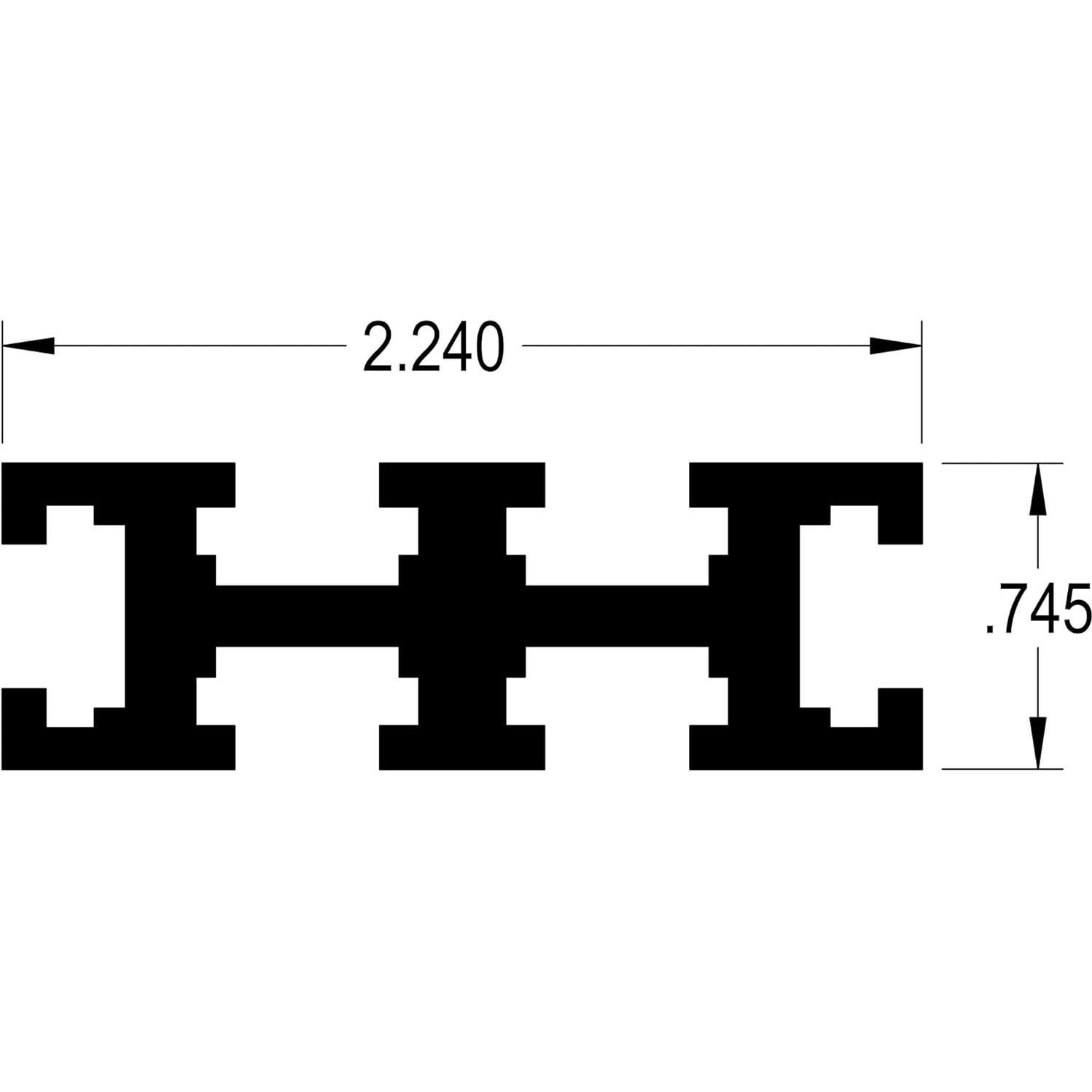 Pista de Aluminio Extrudido WoodRiver 91.4 x 6.4 cm