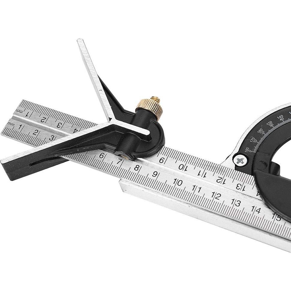 Regla T de Acero Inoxidable 300 mm con Transportador 0-180°