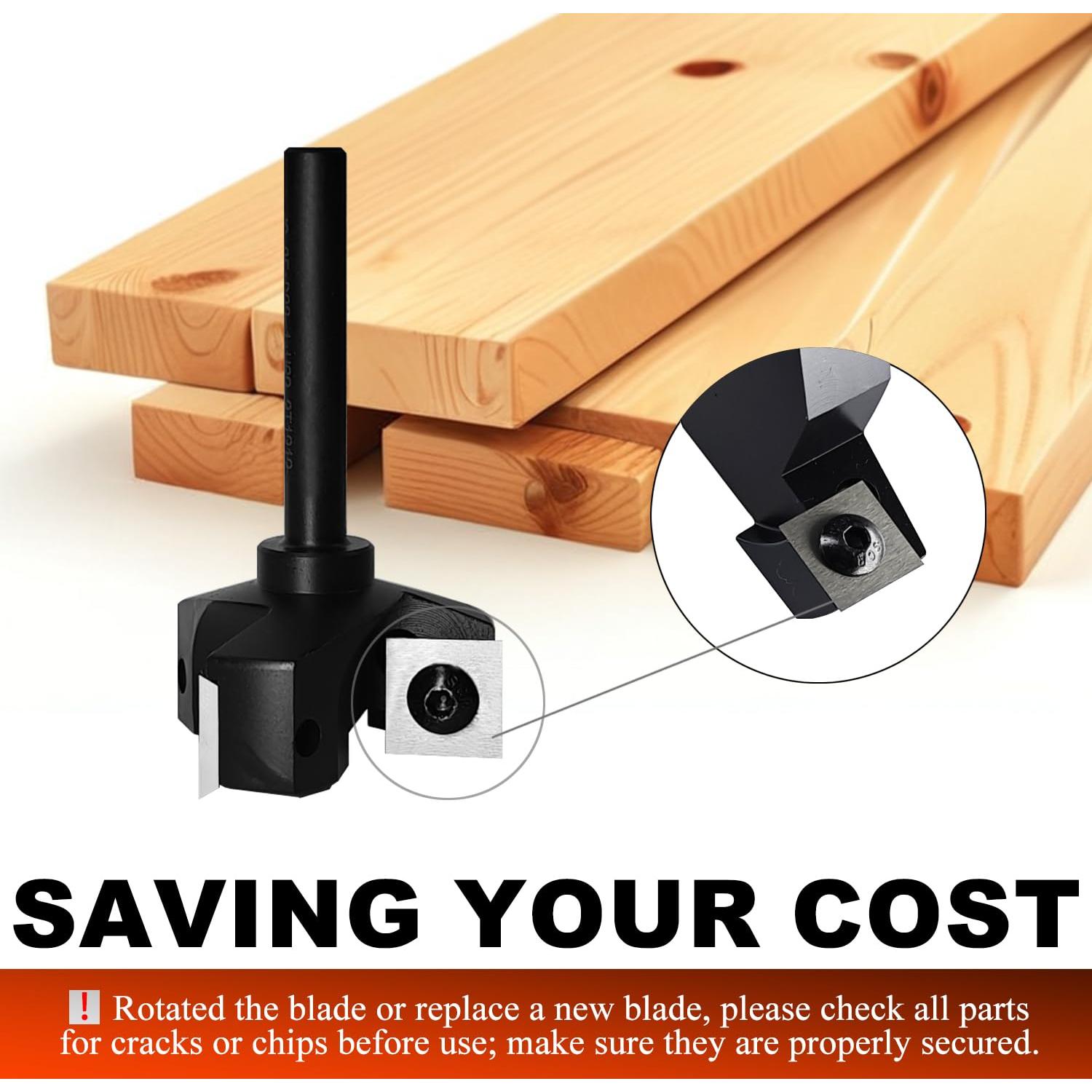 Fresa de Superficie CNC HIIZUG 1/4" Eje 38.1mm 12mm Carburo