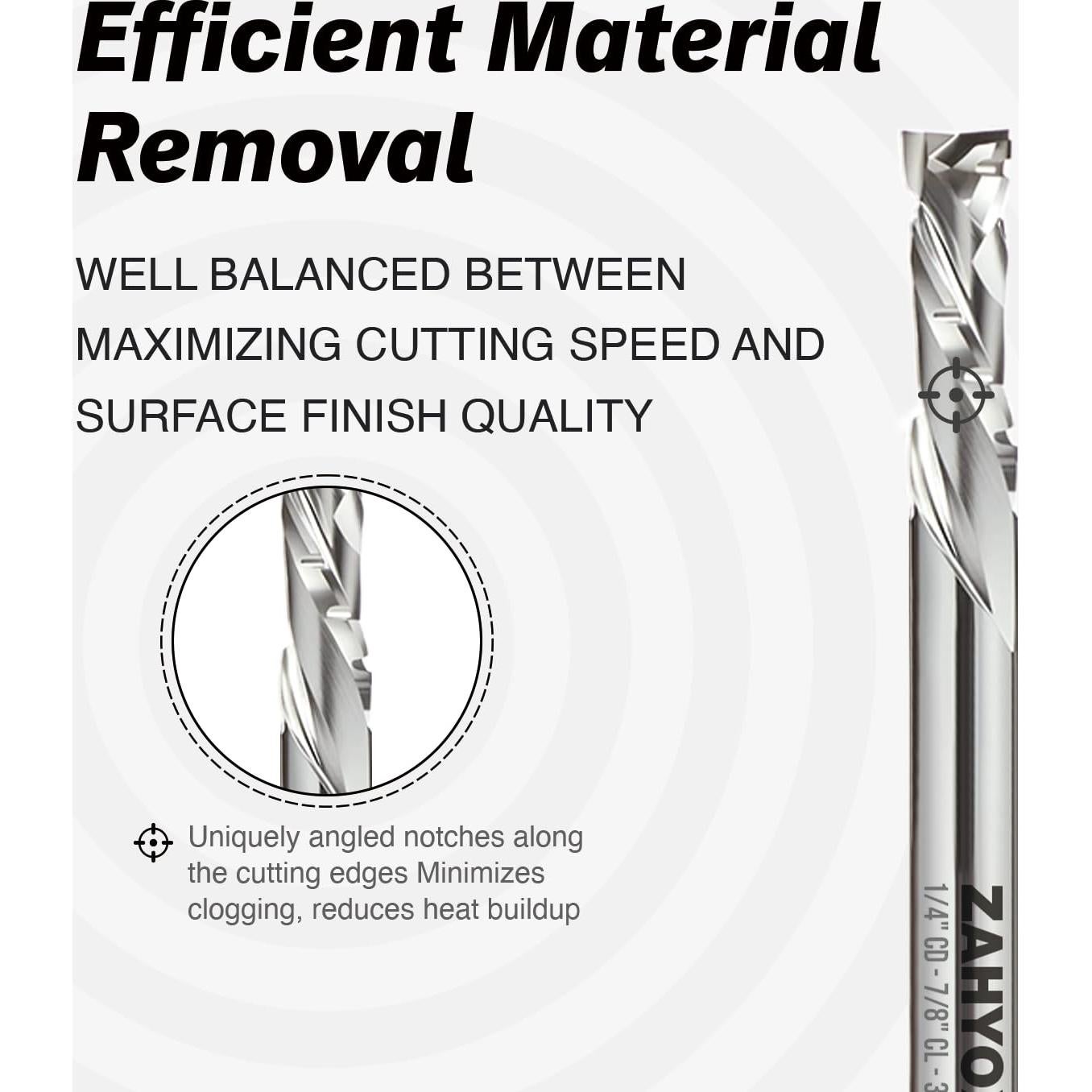Fresa de Compresión Zahyox 1/4" (6.35 mm) para CNC