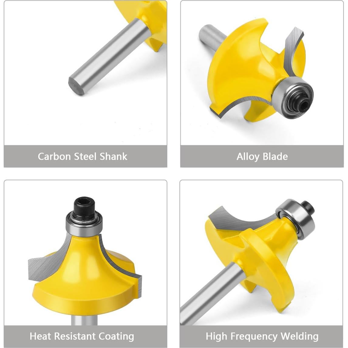 Juego de 15 Brocas de Router JGZUI Carburo 1/4" para Carpintería