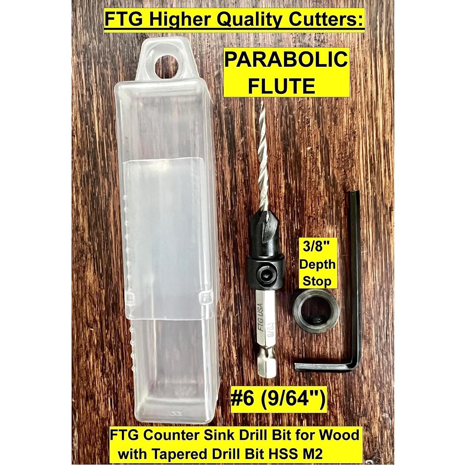 Juego de Brocas de Avellanado FTG USA #6 Ajustable 0.95 cm