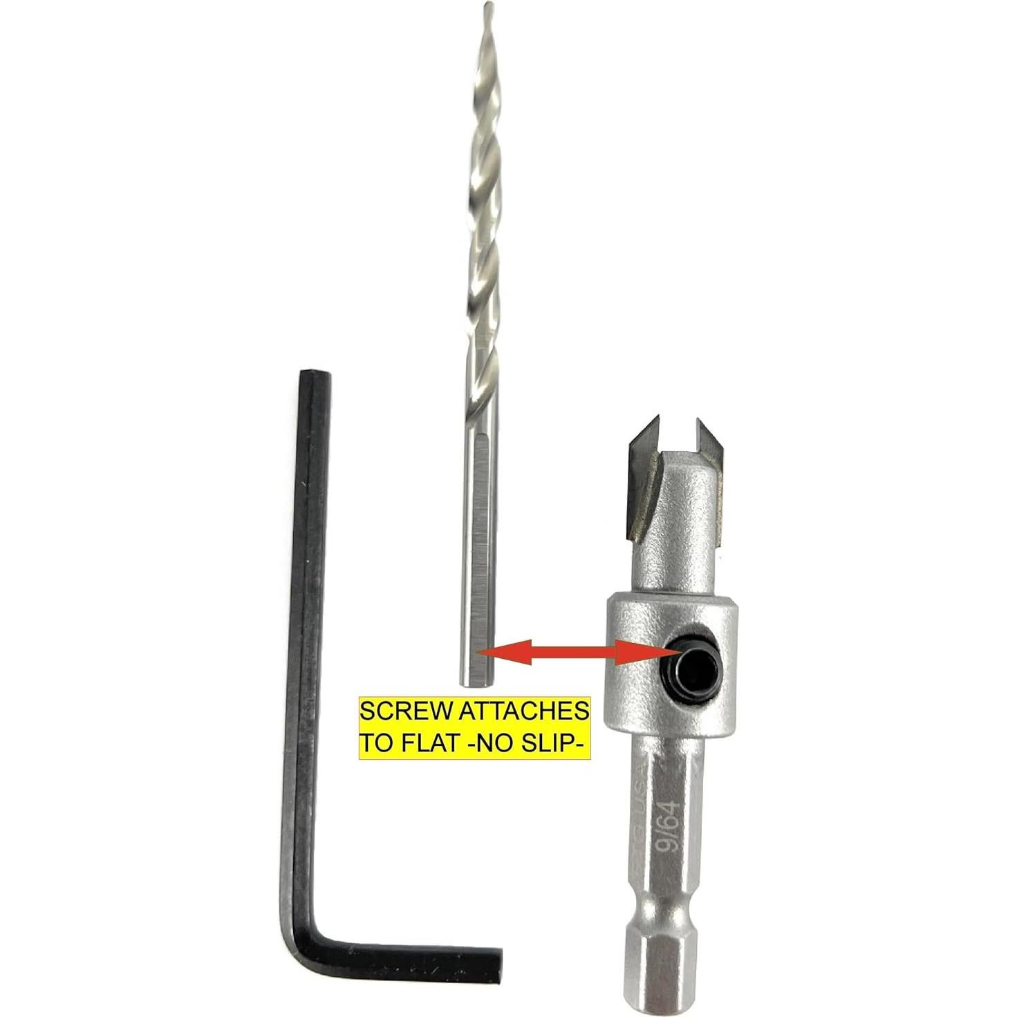 Broca de Avellanado FTG USA #6 para Madera con 3 Repuestos