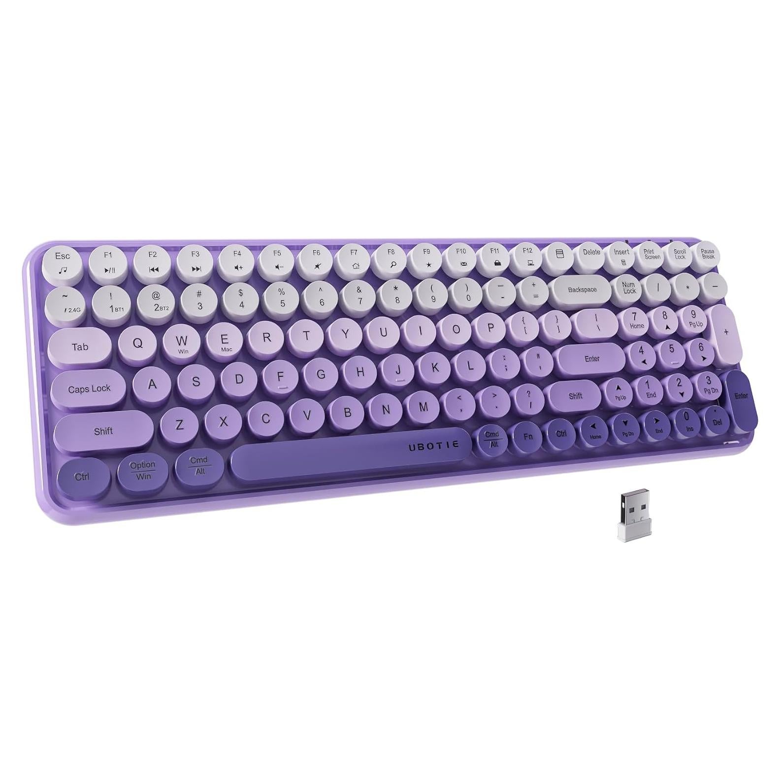 Teclado Bluetooth UBOTIE 100 Teclas Degradado Púrpura