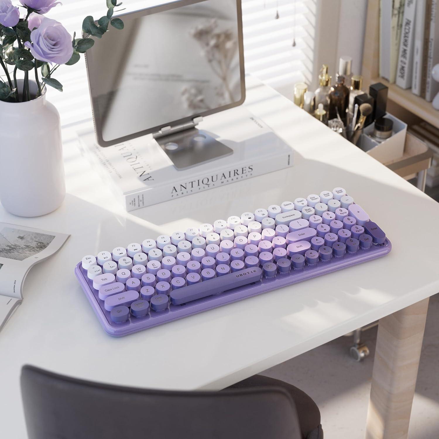 Teclado Bluetooth UBOTIE 100 Teclas Degradado Púrpura