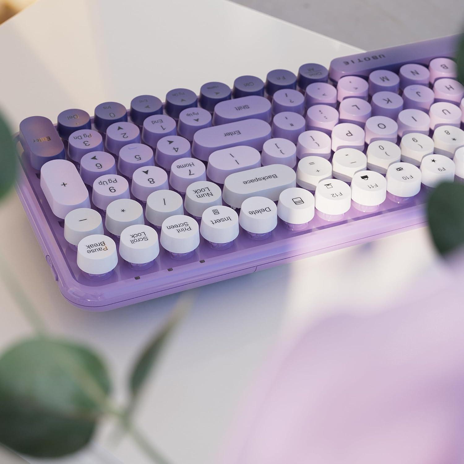 Teclado Bluetooth UBOTIE 100 Teclas Degradado Púrpura