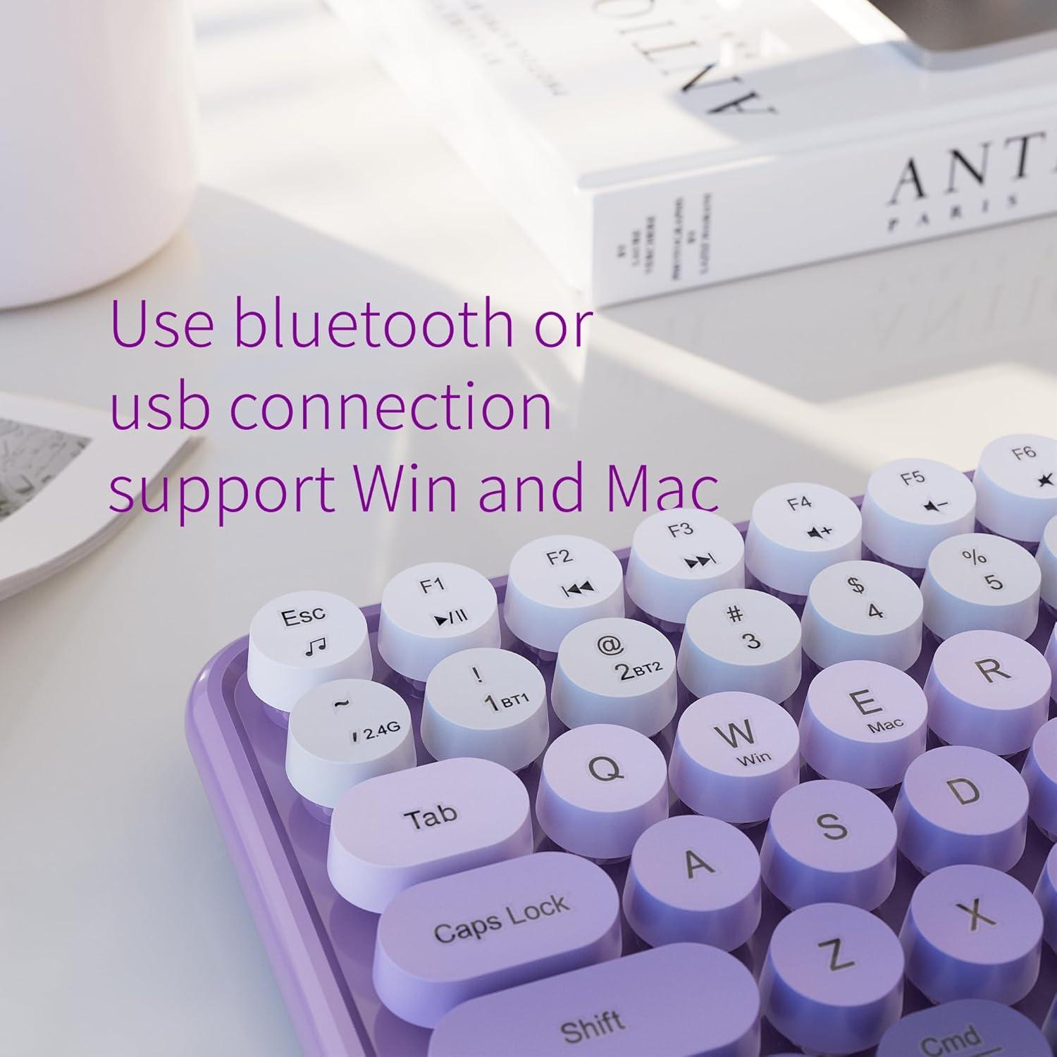 Teclado Bluetooth UBOTIE 100 Teclas Degradado Púrpura