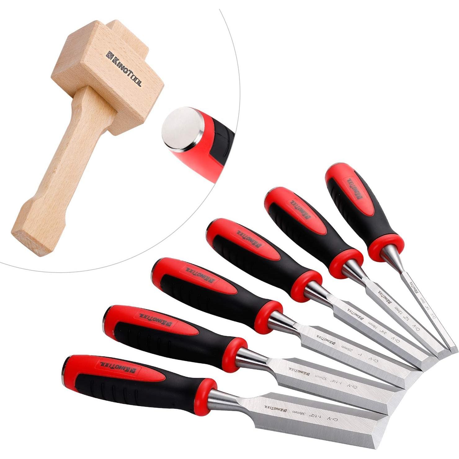 Conjunto de Cinceles de Madera KingTool 6 Piezas Cr-V 4.68kg