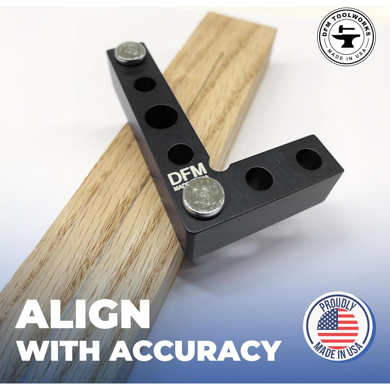 Cuadrado y Buscador de Centro DFM - Herramienta de Carpintería Precisa