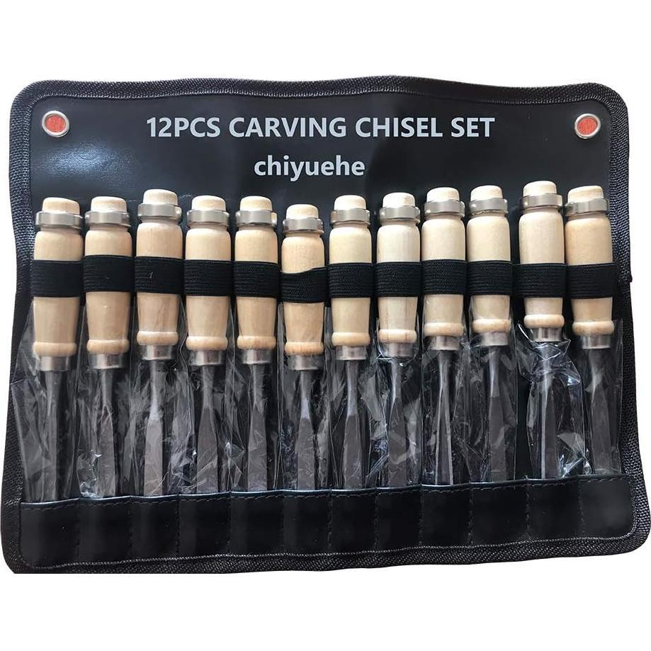 Juego de Cinceles de Madera Chiyuehe - 12 Piezas Afiladas