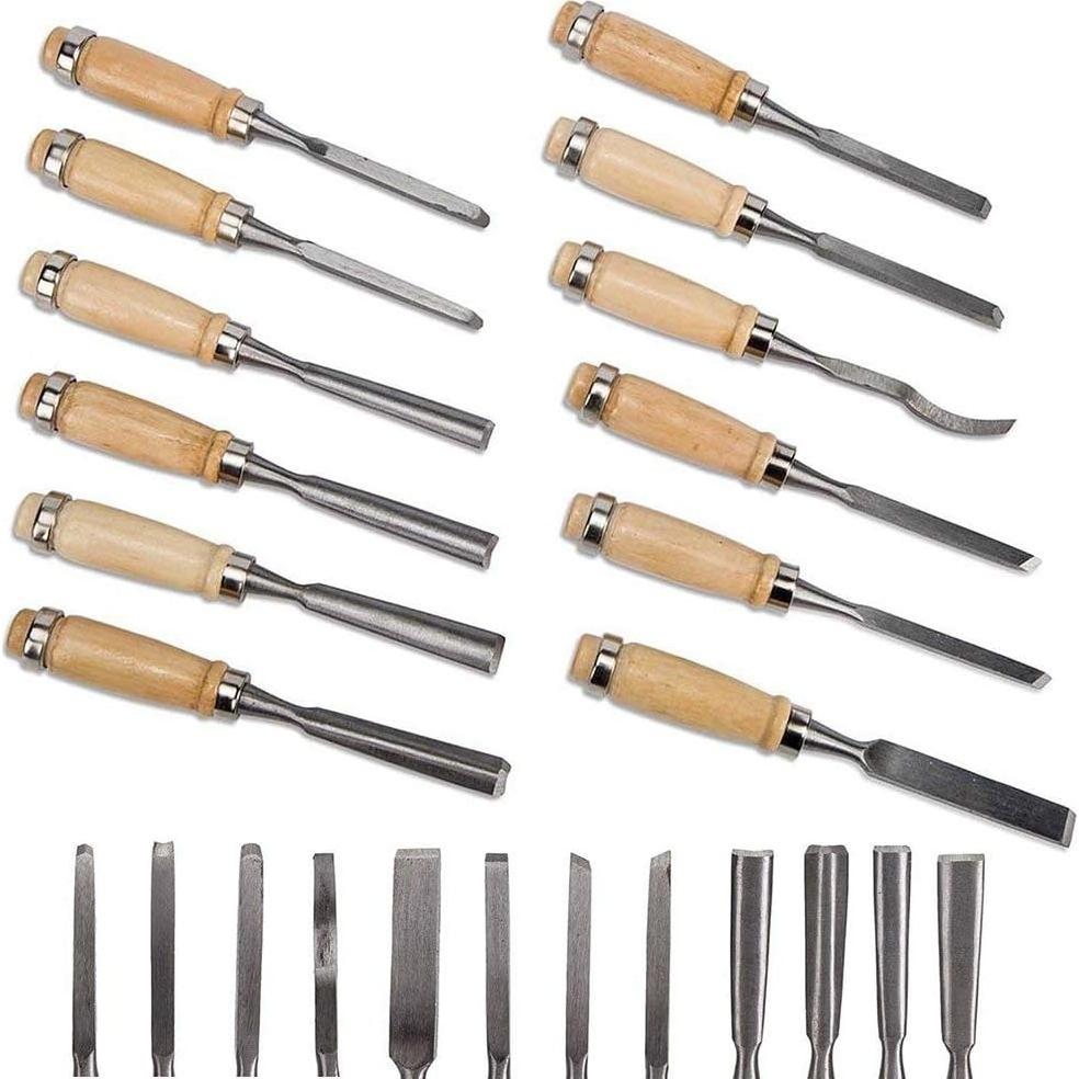 Juego de Cinceles de Madera Chiyuehe - 12 Piezas Afiladas
