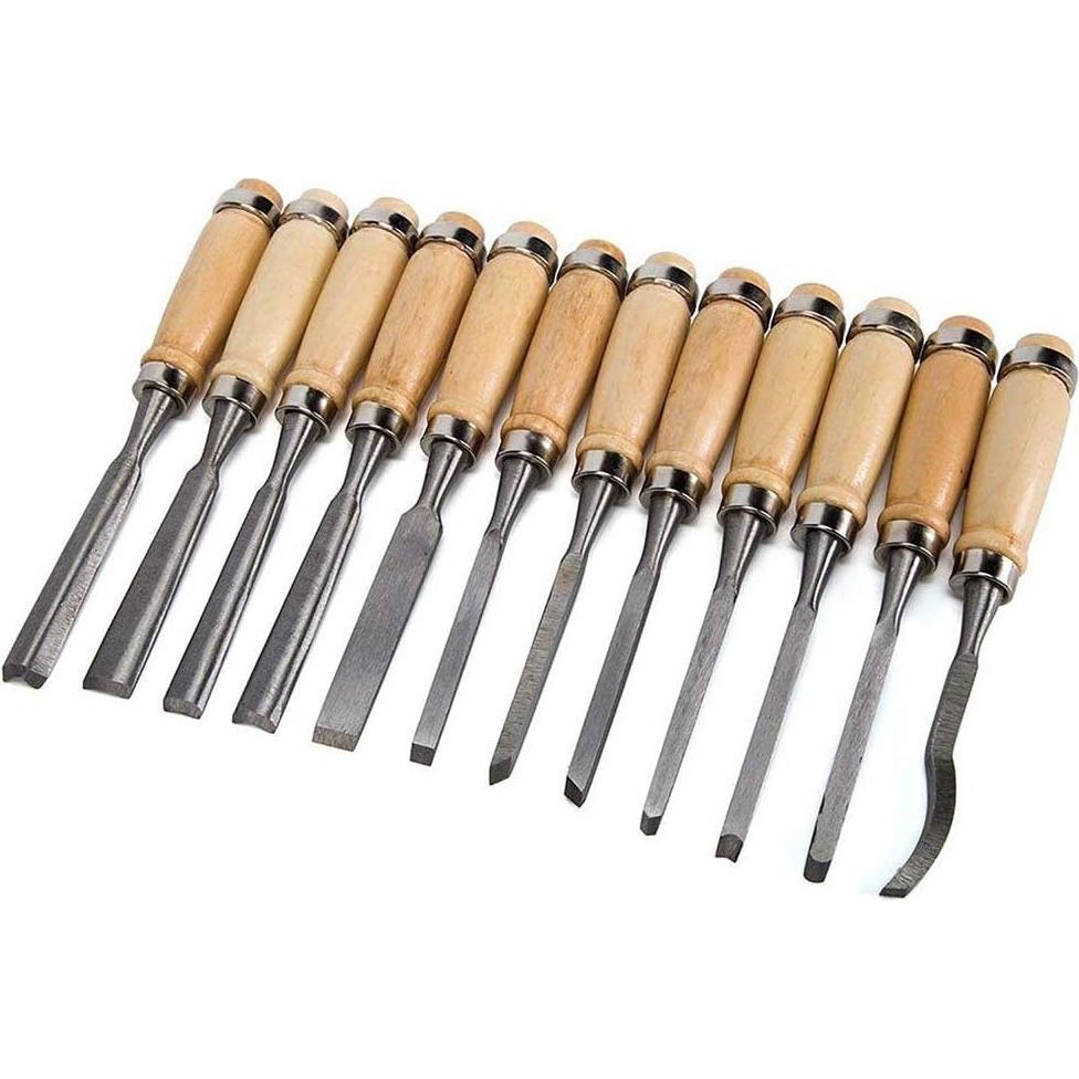 Juego de Cinceles de Madera Chiyuehe - 12 Piezas Afiladas