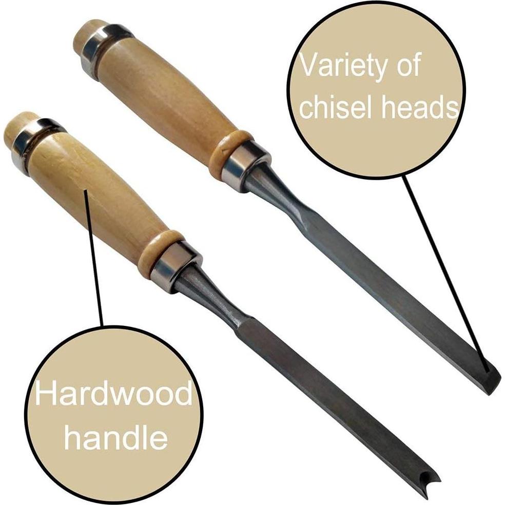 Juego de Cinceles de Madera Chiyuehe - 12 Piezas Afiladas