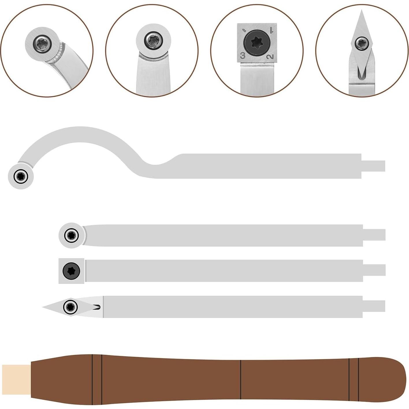 Juego de 4 Herramientas de Torneado IMOTECHOM con Caja de Madera