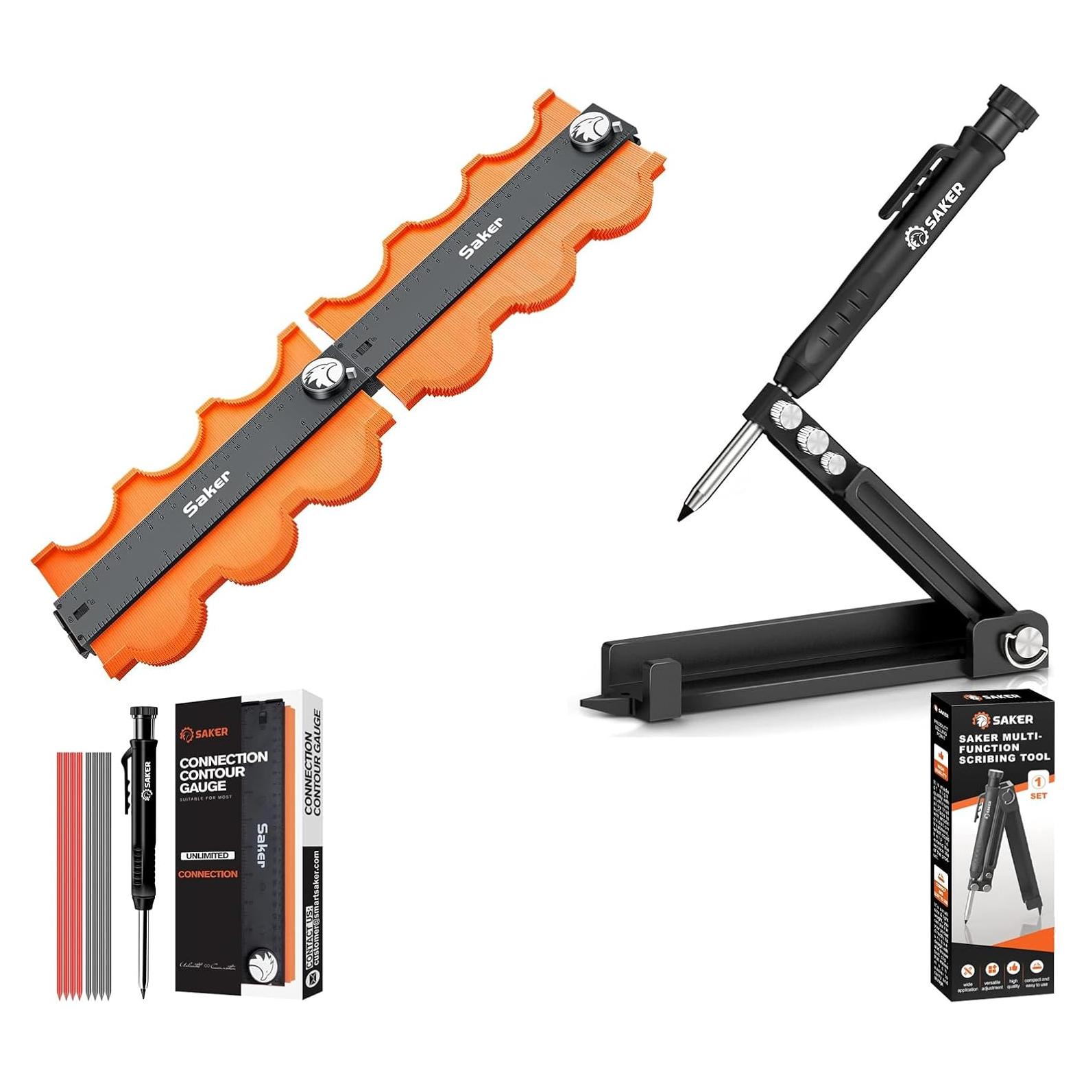Herramienta de Scribing Multifuncional Saker - Medidor de Contorno y Lápiz