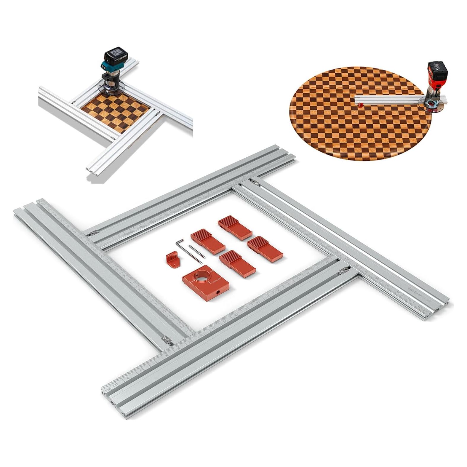 Plantilla de Router Ajustable SpeTool 2-en-1 para Carpintería
