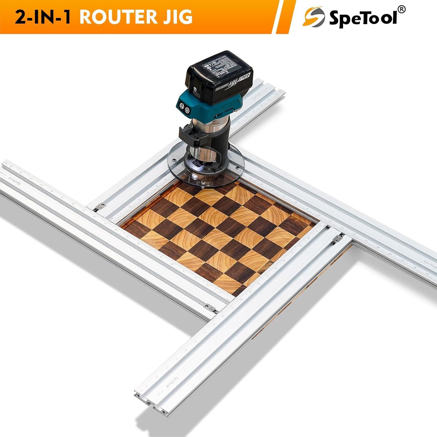 Plantilla de Router Ajustable SpeTool 2-en-1 para Carpintería