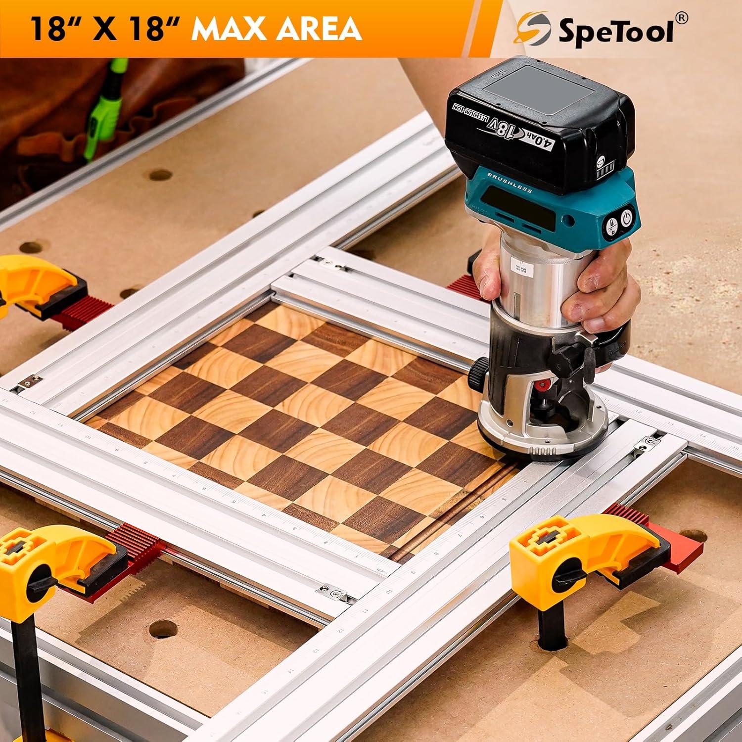 Plantilla de Router Ajustable SpeTool 2-en-1 para Carpintería