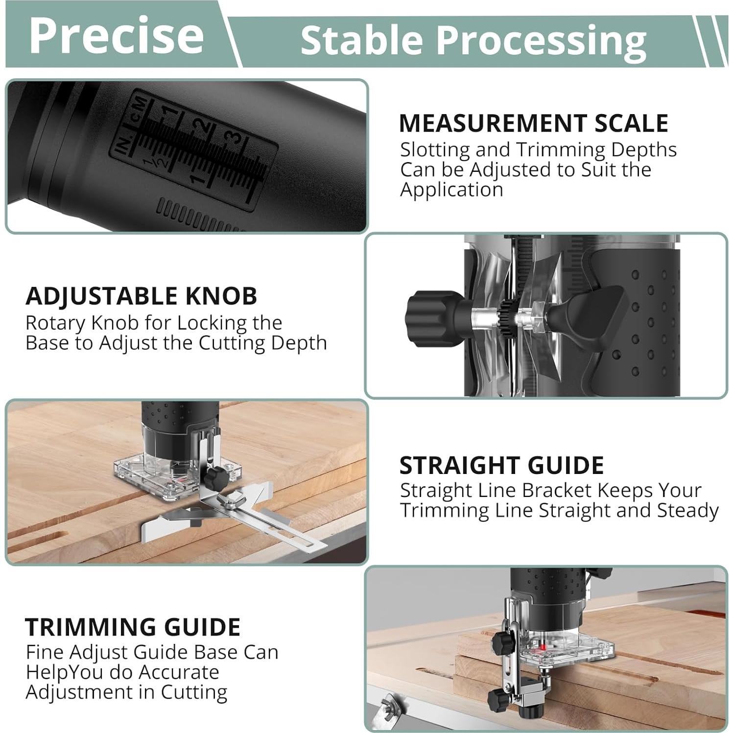 Router Eléctrico de Madera COLFULINE 800W 6 Velocidades