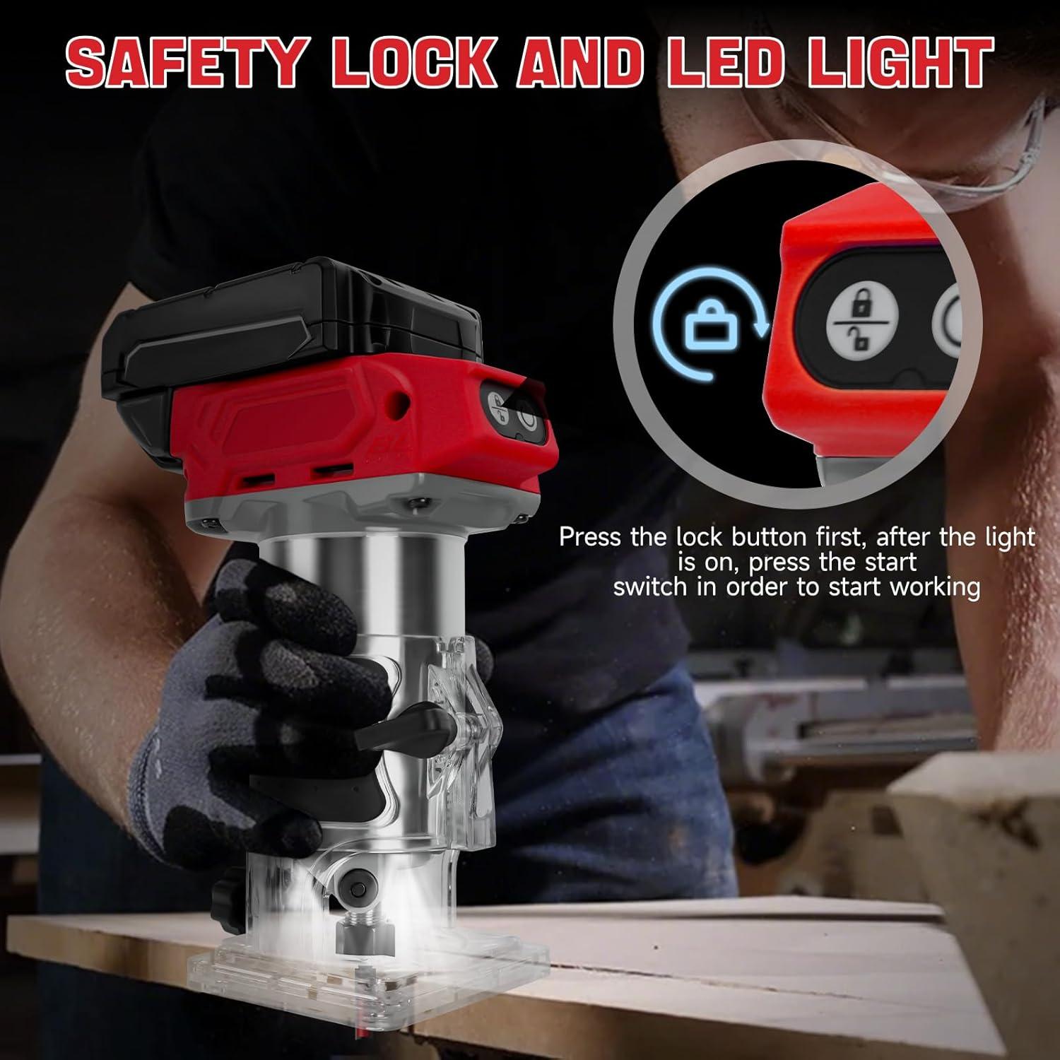 Router Compacto Inalámbrico HLiePiHa 800W 5 Velocidades 30000 RPM