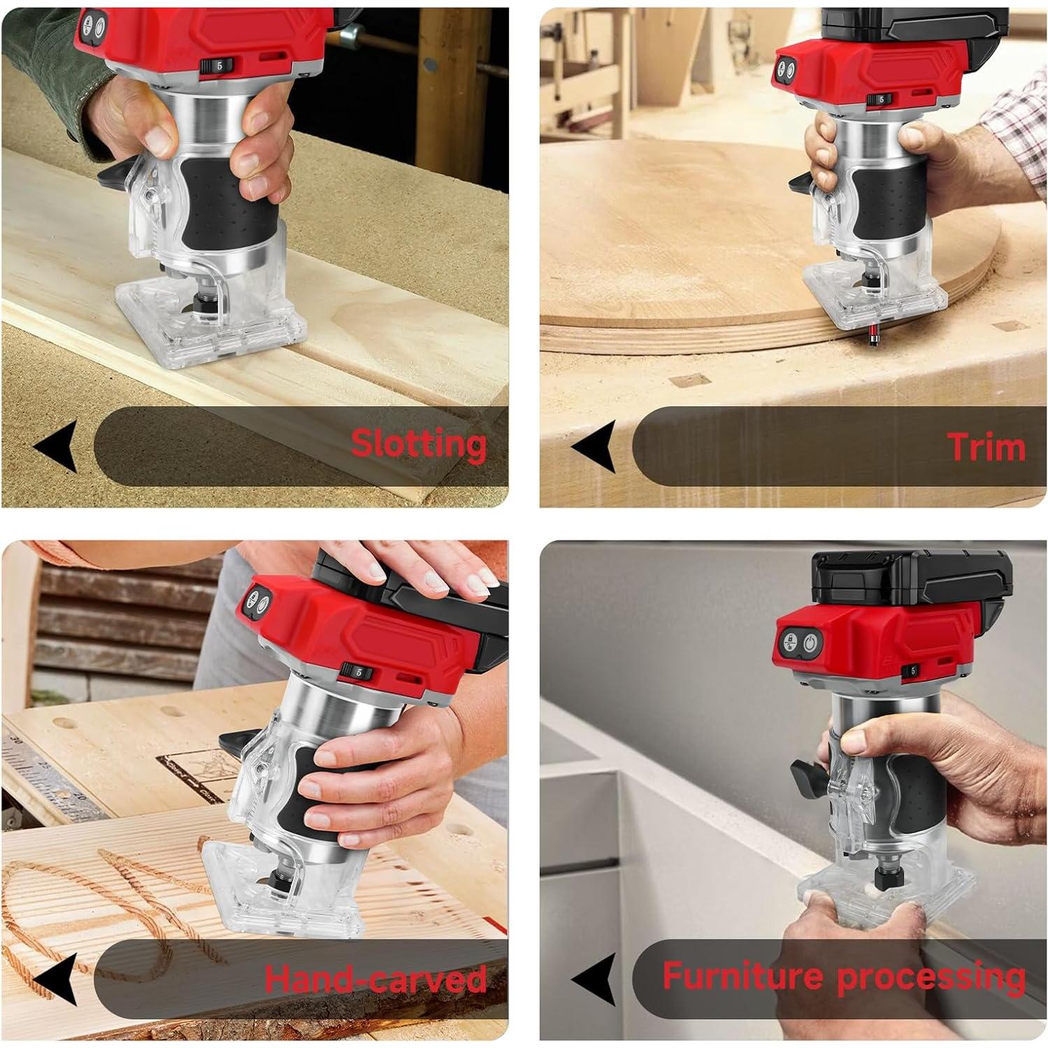 Router Compacto Inalámbrico HLiePiHa 800W 5 Velocidades 30000 RPM