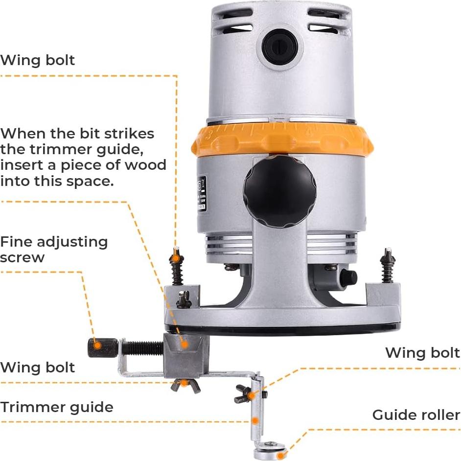 Router de Madera Hoteche P800910A 1500W Base Fija 12.5A
