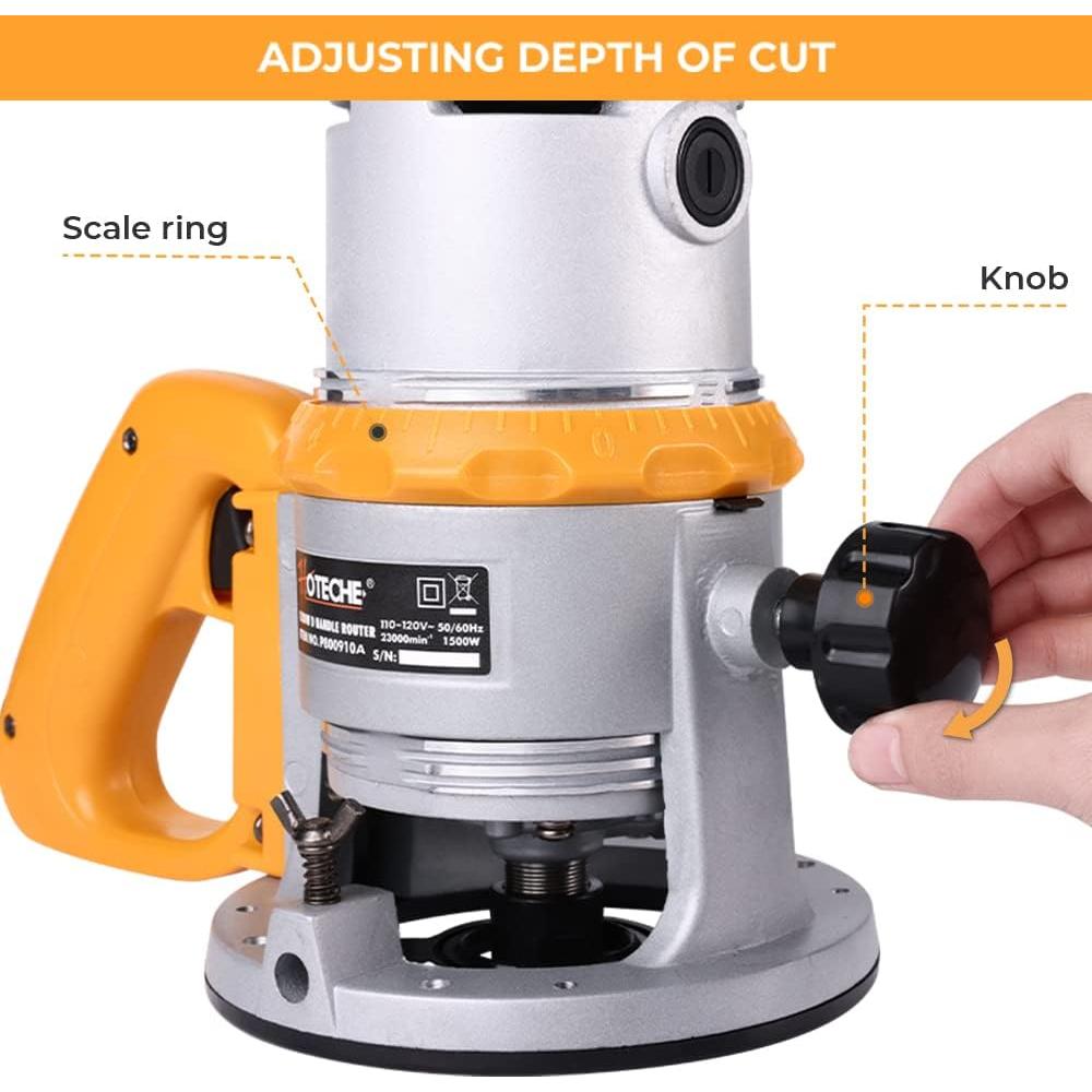 Router de Madera Hoteche P800910A 1500W Base Fija 12.5A