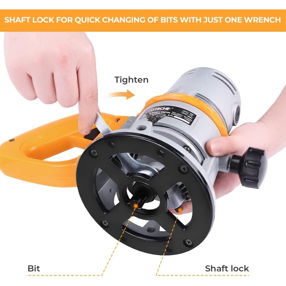 Router de Madera Hoteche P800910A 1500W Base Fija 12.5A