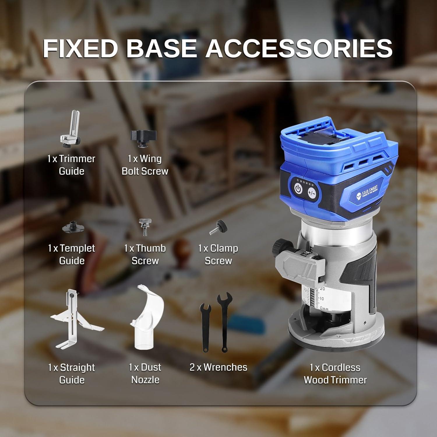 Router Trimmer Inalámbrico SainSmart 18V 28000 RPM Compacto