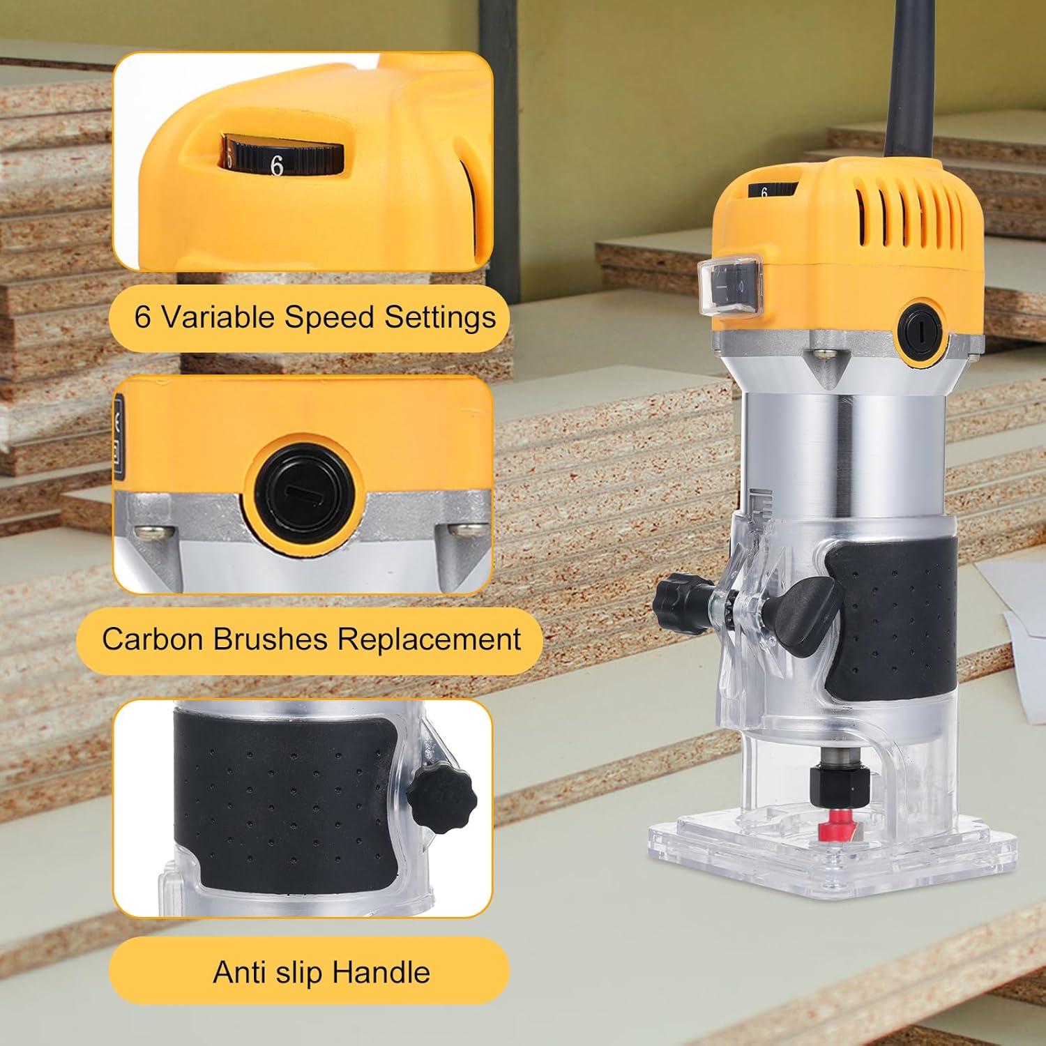 Fresadora de Madera VISLONE 800W 30000 RPM 6 Velocidades