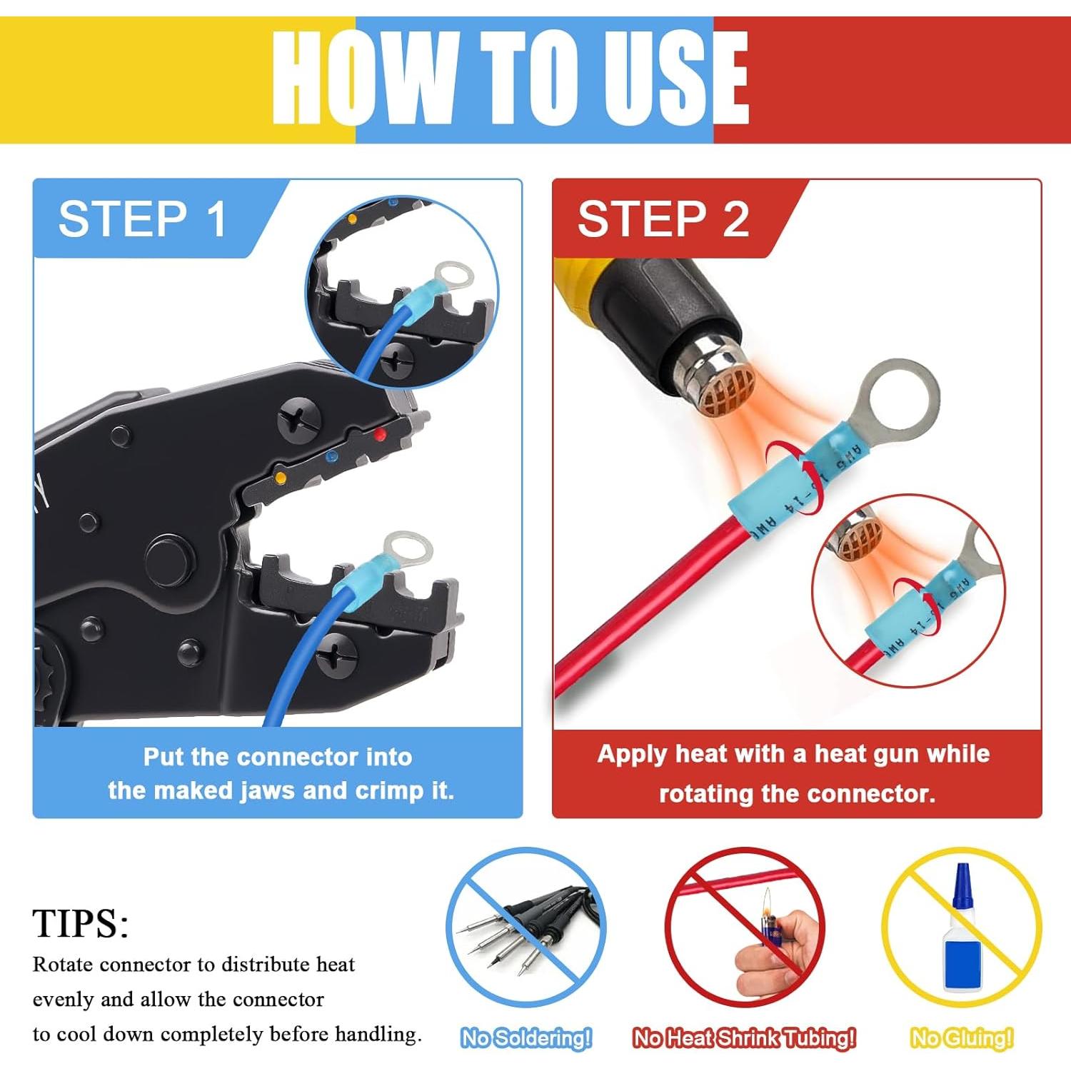 Herramienta de Crimpado YNZDRWA para Conectores Termorretráctiles
